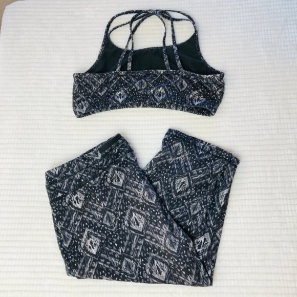 Black & Grey Azteck Print Active Set SZ XL - Picture 1 of 8